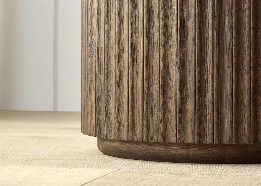 Bobbin Side Table with Wooden Top in Dark Oak