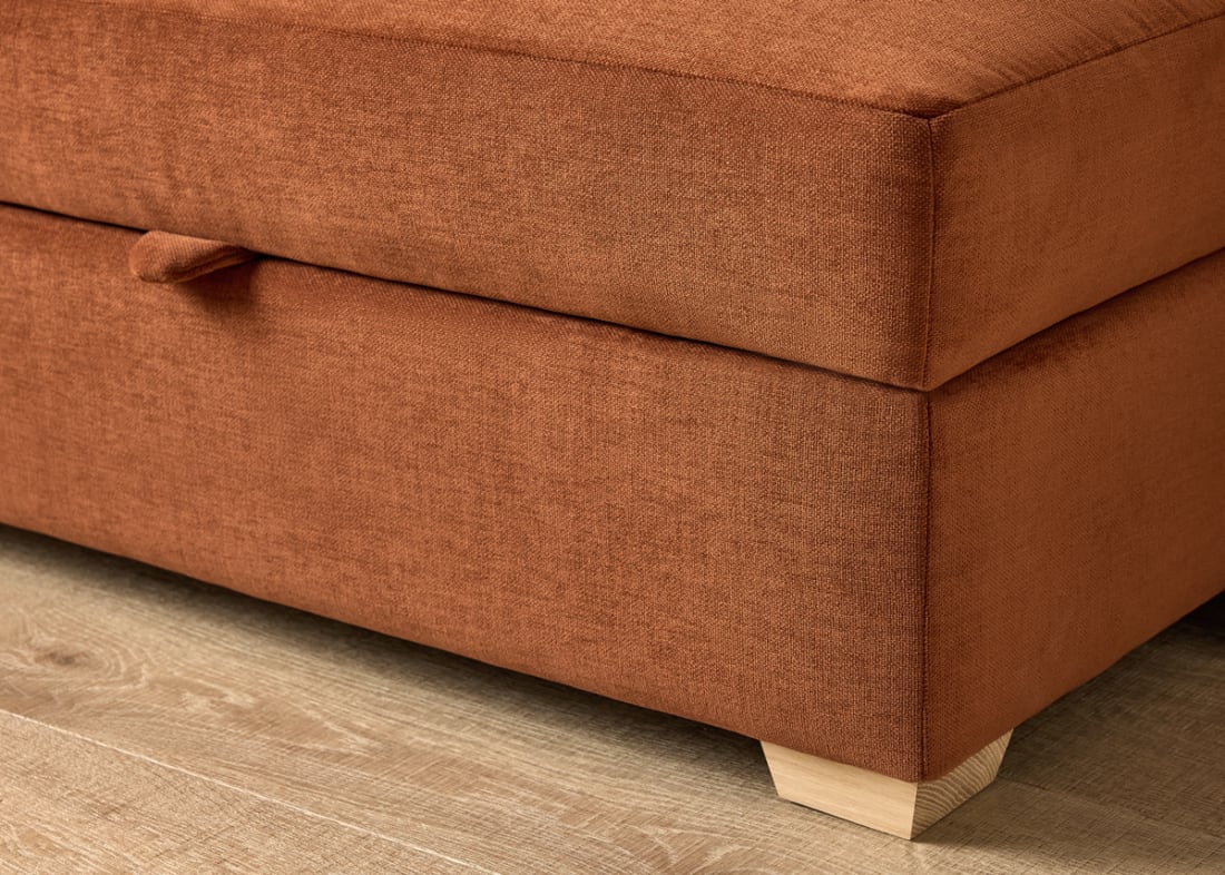 Bumper Footstool in School Satchel Brown Chenille
