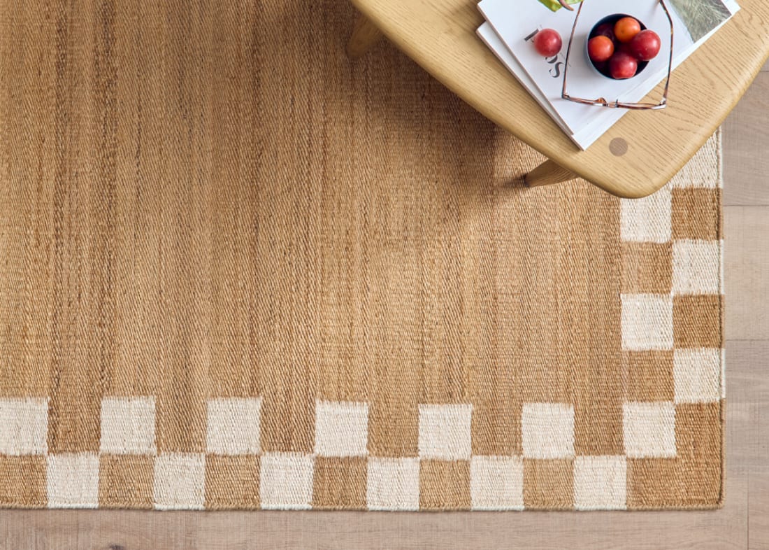 CHECKY EDGE JUTE RUG RED 1