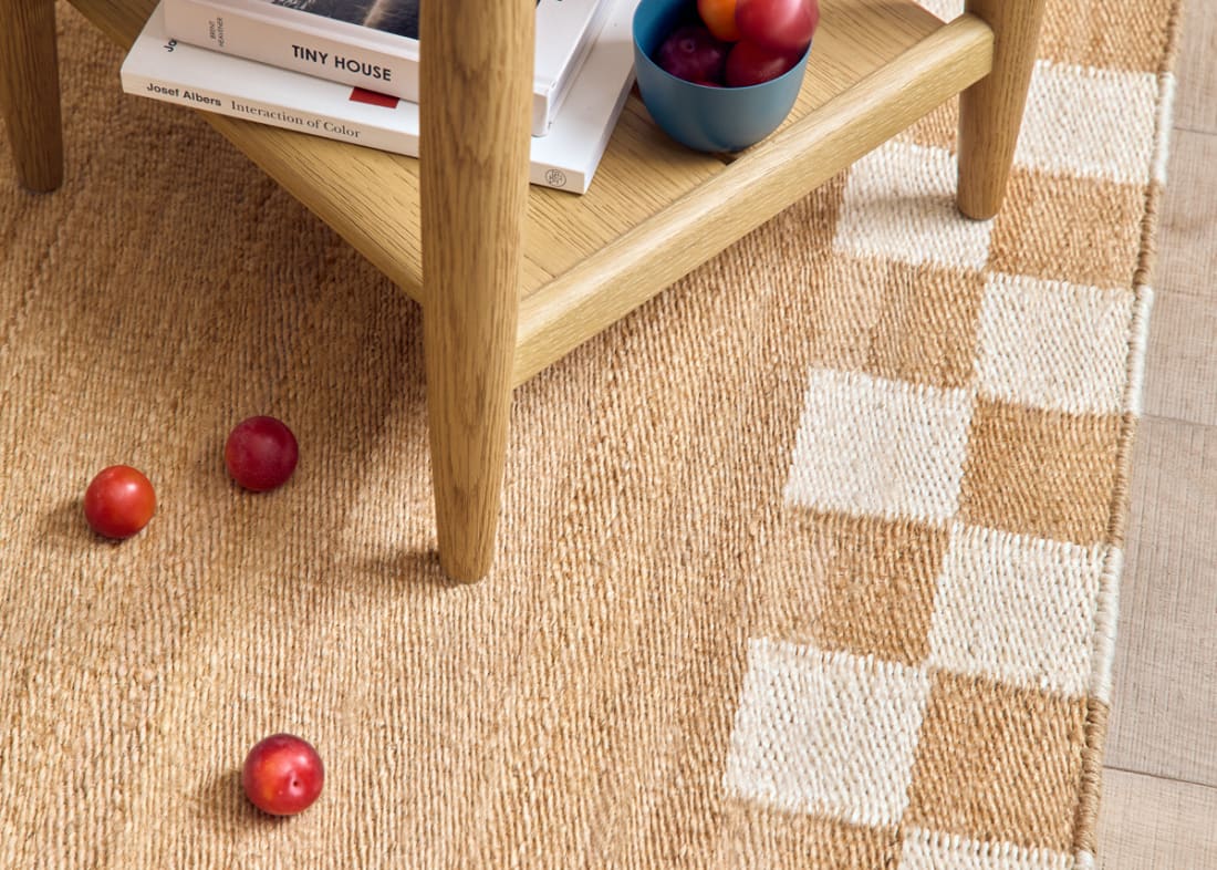 CHECKY EDGE JUTE RUG RED 4