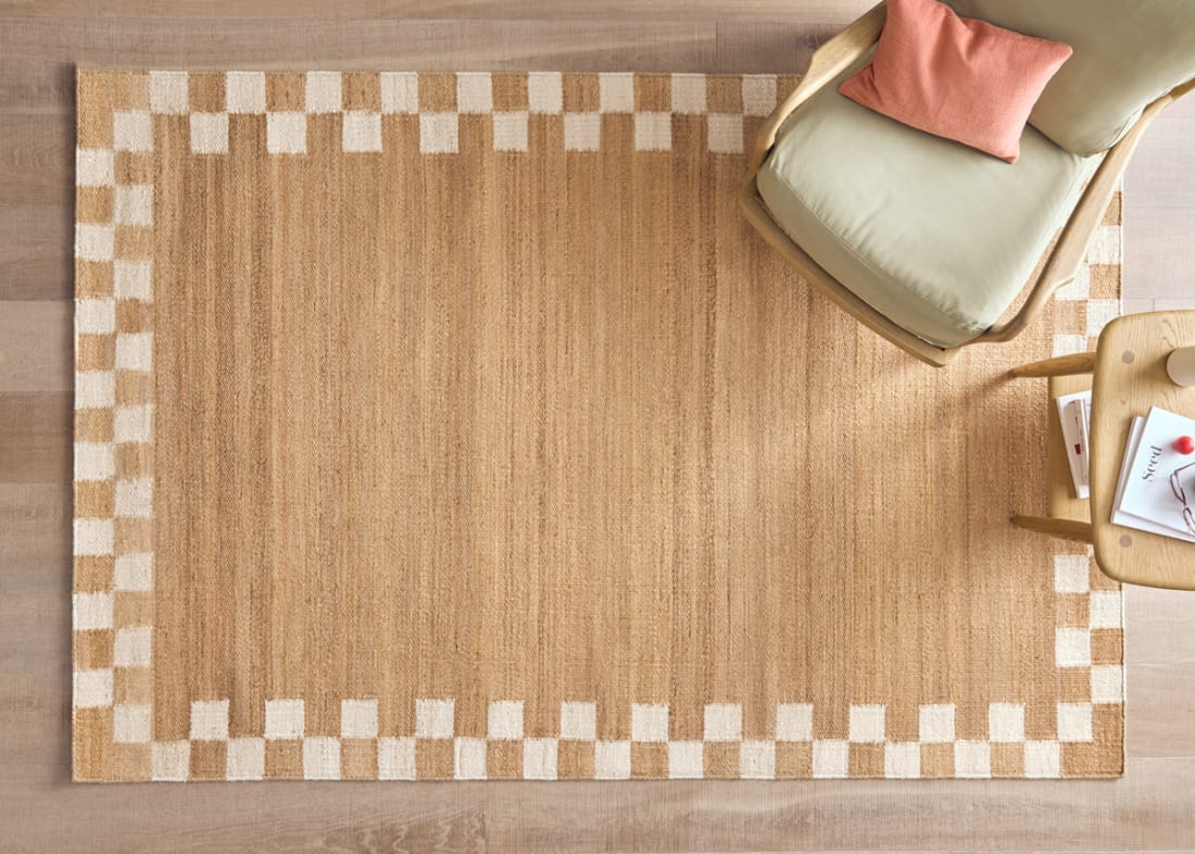 CHECKY EDGE JUTE RUG WHITE 170X240 22