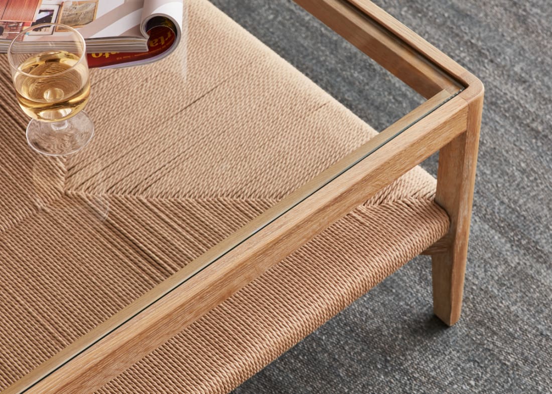 Rectangle Keepsake Coffee Table in Whitewashed Oak