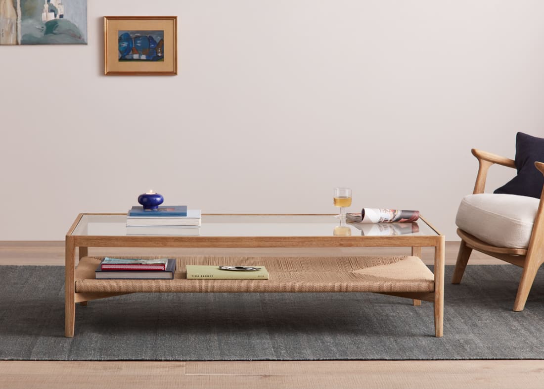 Rectangle Keepsake Coffee Table in Whitewashed Oak