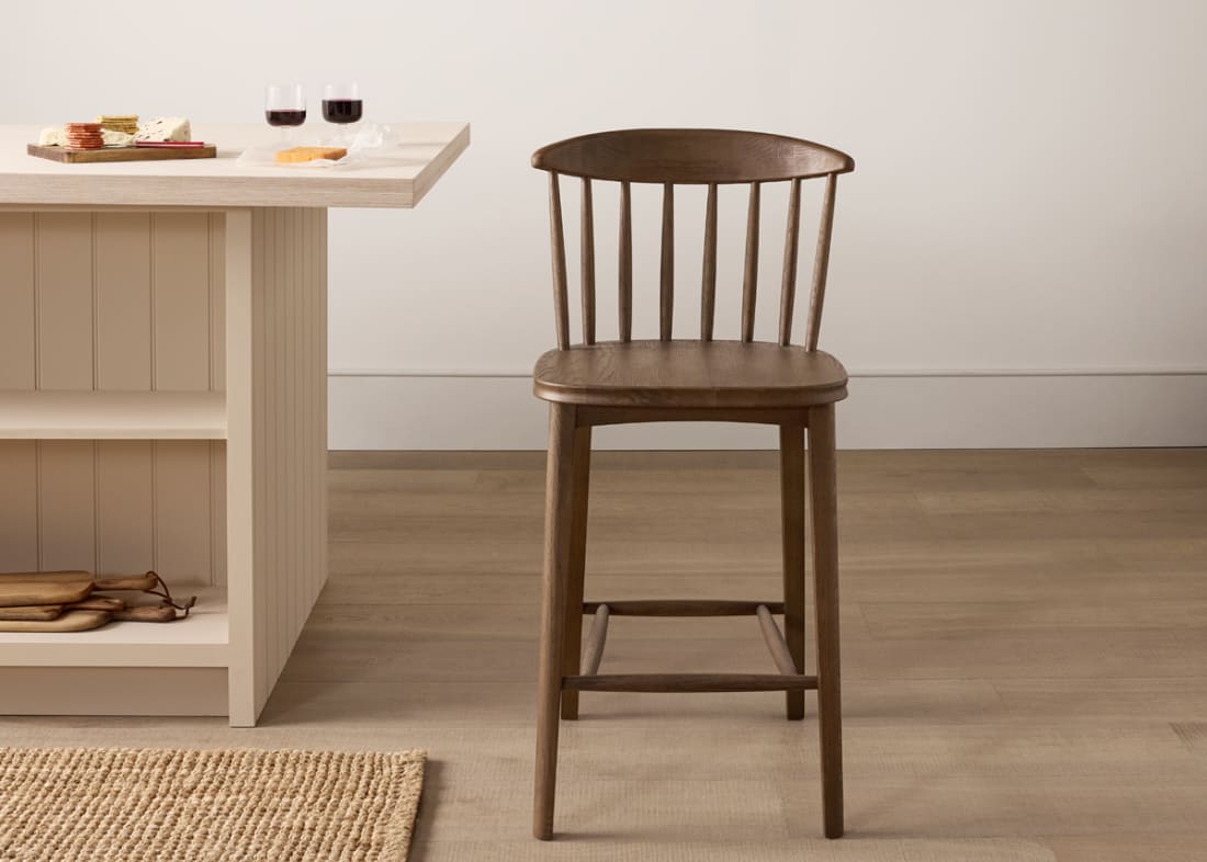 Drummer Kitchen Stool in Dark Oak