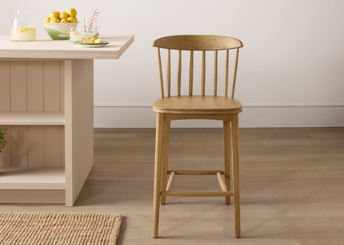 Drummer Kitchen Stool in Light Oak