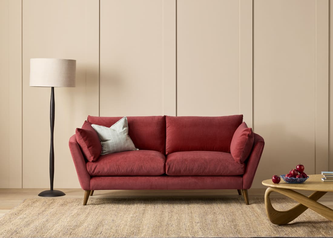 Groover Sofa in Toffee Apple Red Chenille