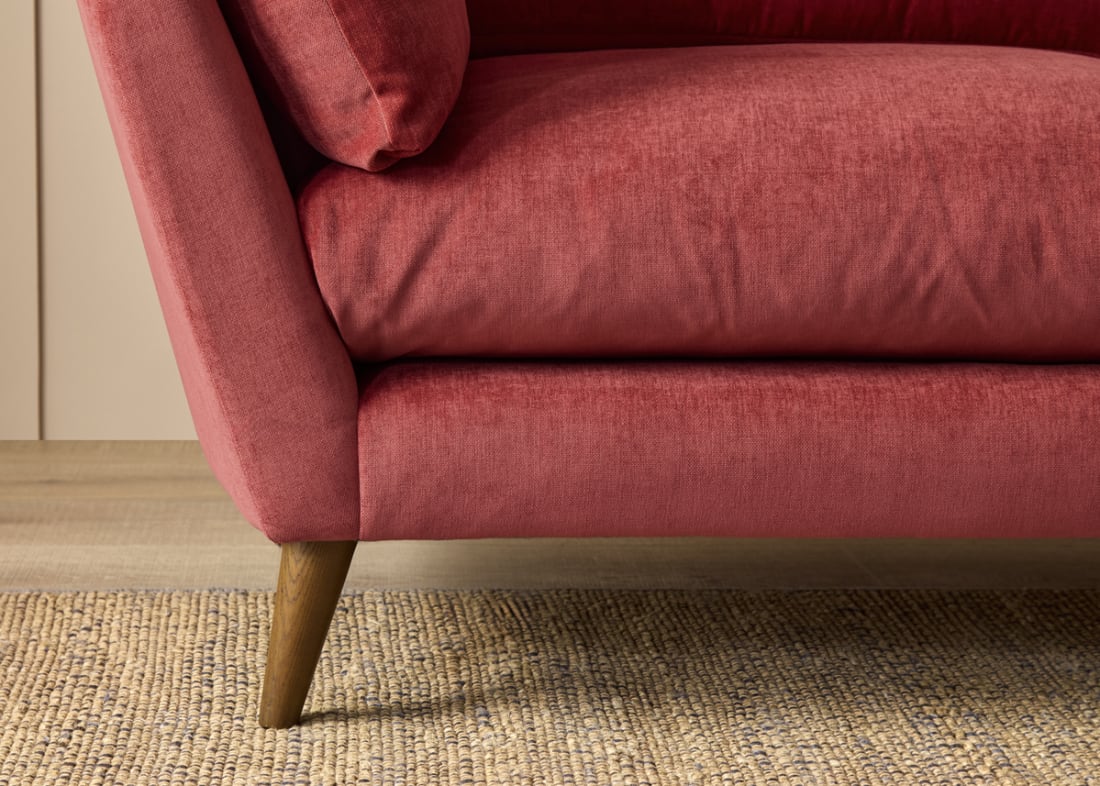 Groover Sofa in Toffee Apple Red Chenille