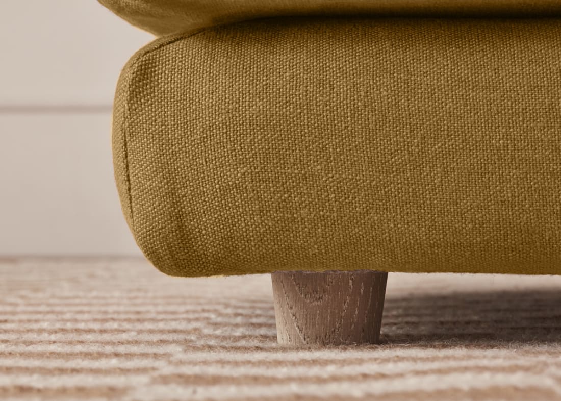 Little Softie Footstool in Treacle Tart Yellow Linen