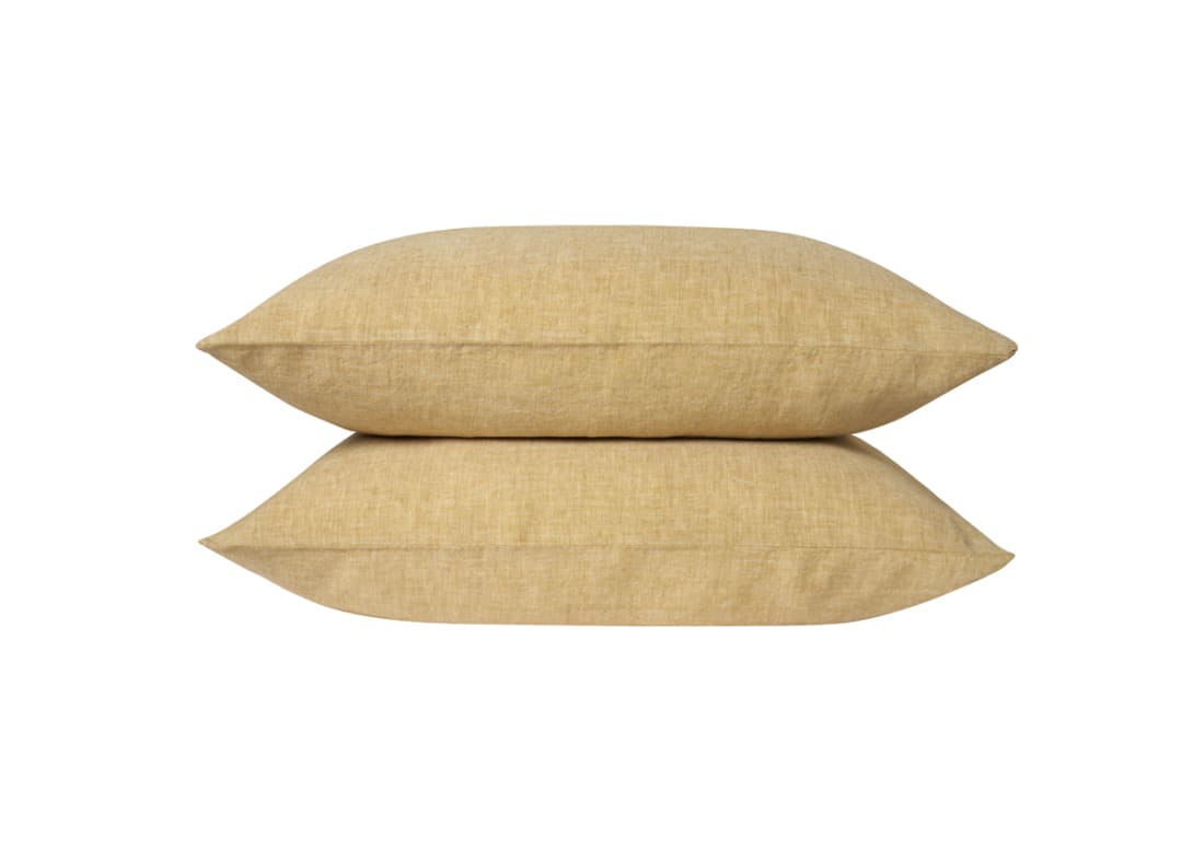 Lazy Linen Marle Set of 2 Pillowcases - Standard - Butterscotch Marle