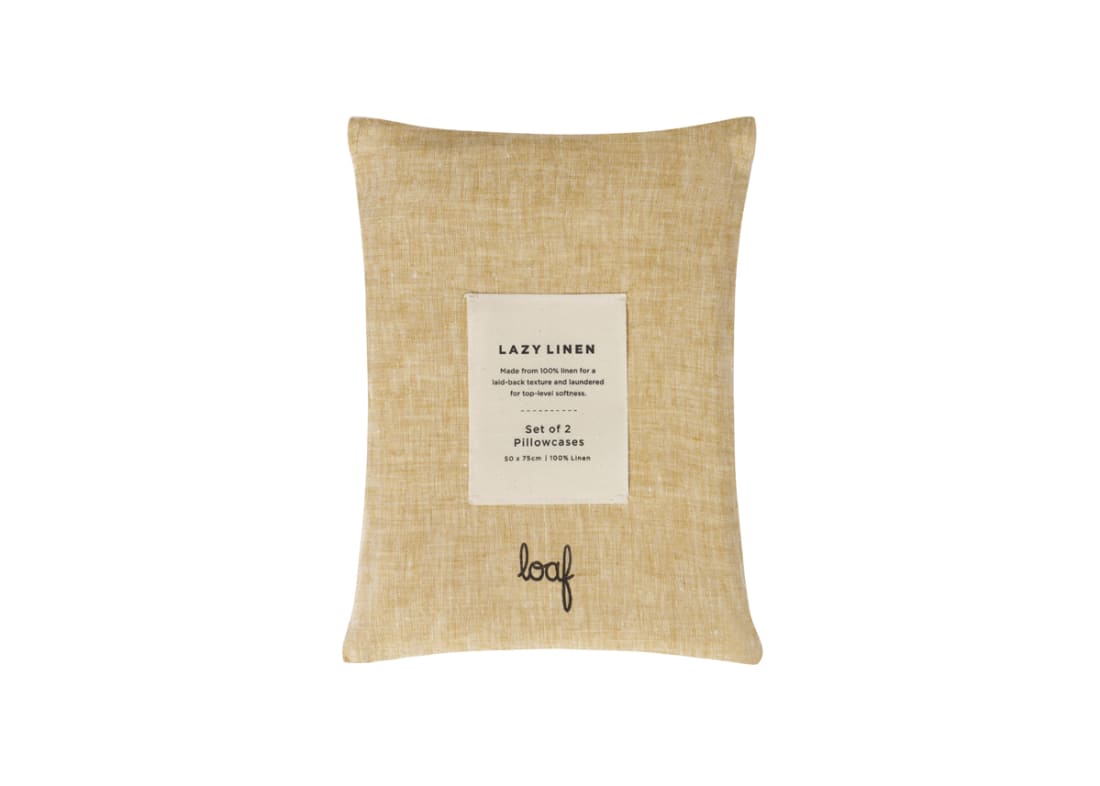 Lazy Linen Marle Set of 2 Pillowcases - Standard - Butterscotch Marle