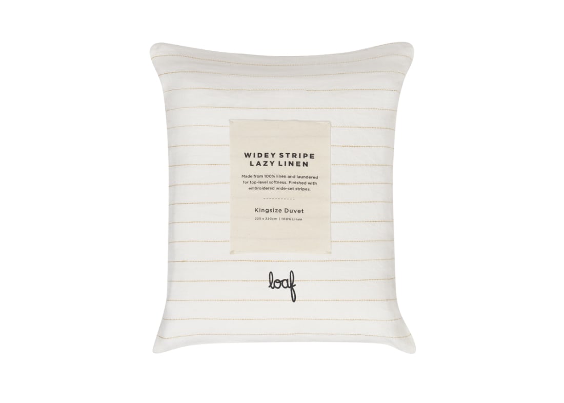 Widey Stripe Lazy Linen Duvet Cover - Double - Butterscotch