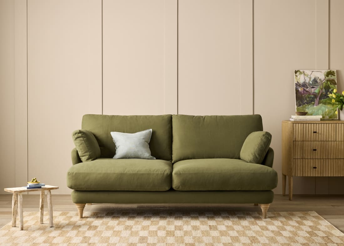 Smithy Sofa in Pressed Olives Green Twill