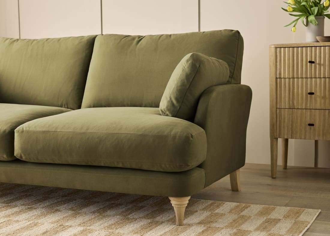 Smithy Sofa in Pressed Olives Green Twill