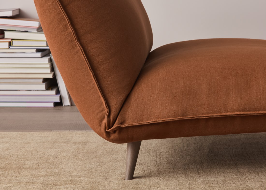 Soft Spot Accent Chair in Broken Pot Orange Linen