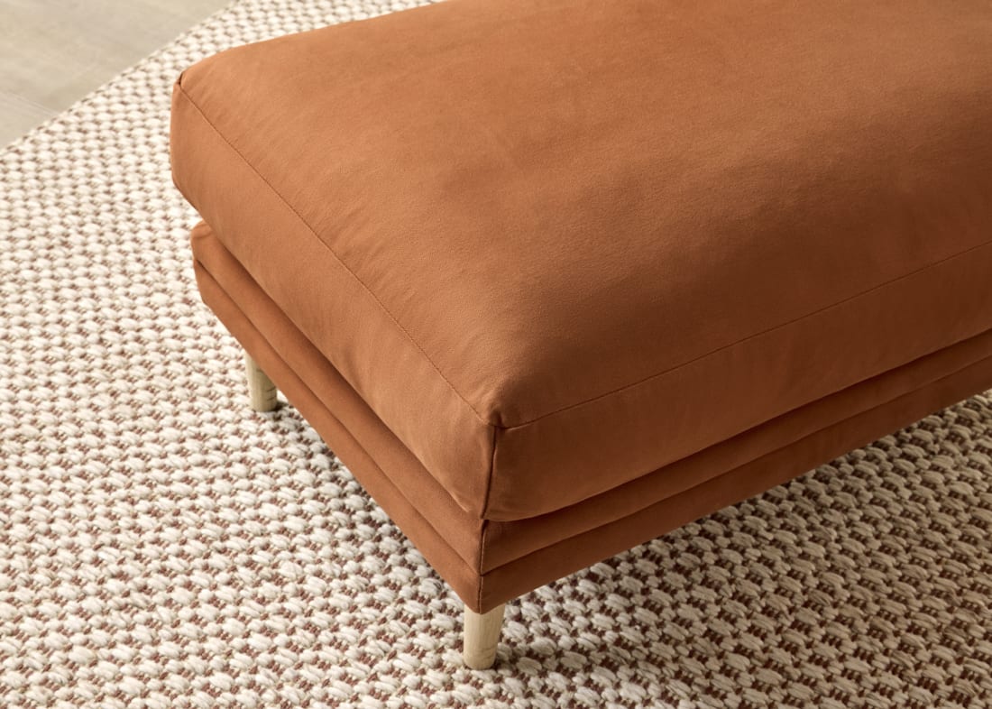 Squisharoo Footstool in Broken Pot Orange Twill