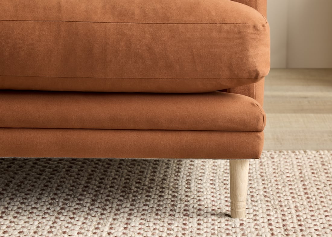 Squisharoo Sofa in Broken Pot Orange Twill