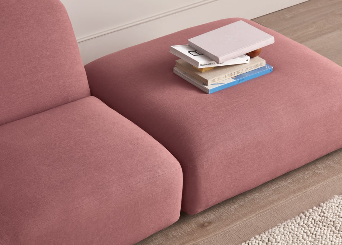 Squishblocks Modular Chaise Longue in Jam Sandwich Pink Linen