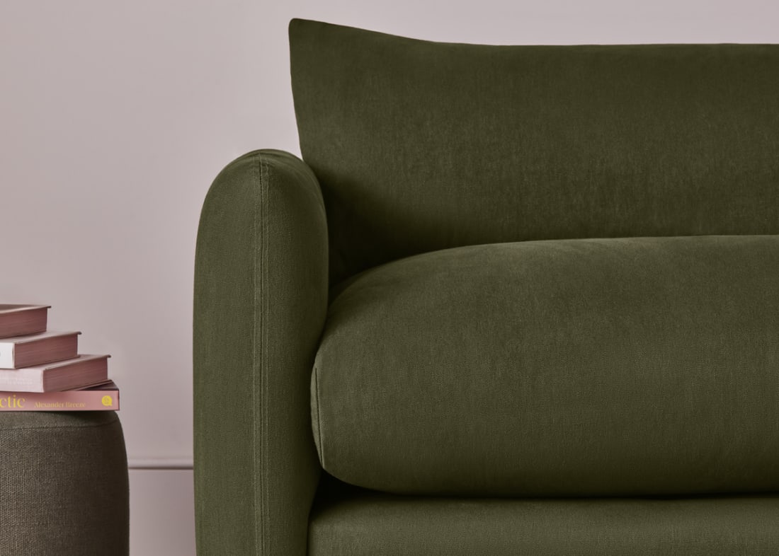 Squishmeister Sofa Bed in Waxed Jacket Green Linen