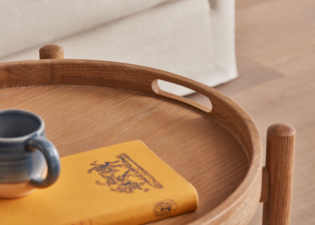 Meals on Wheels Side Table in Whitewashed Oak