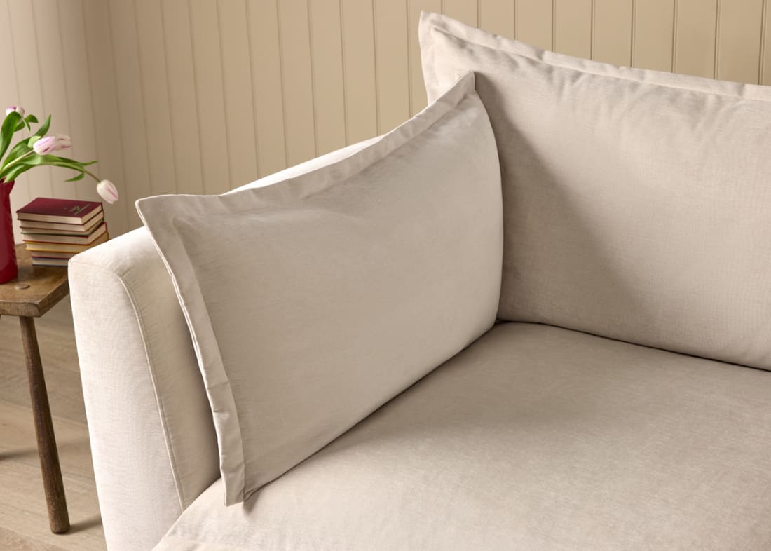 Weekender Love Seat in Egg Box Beige Chenille