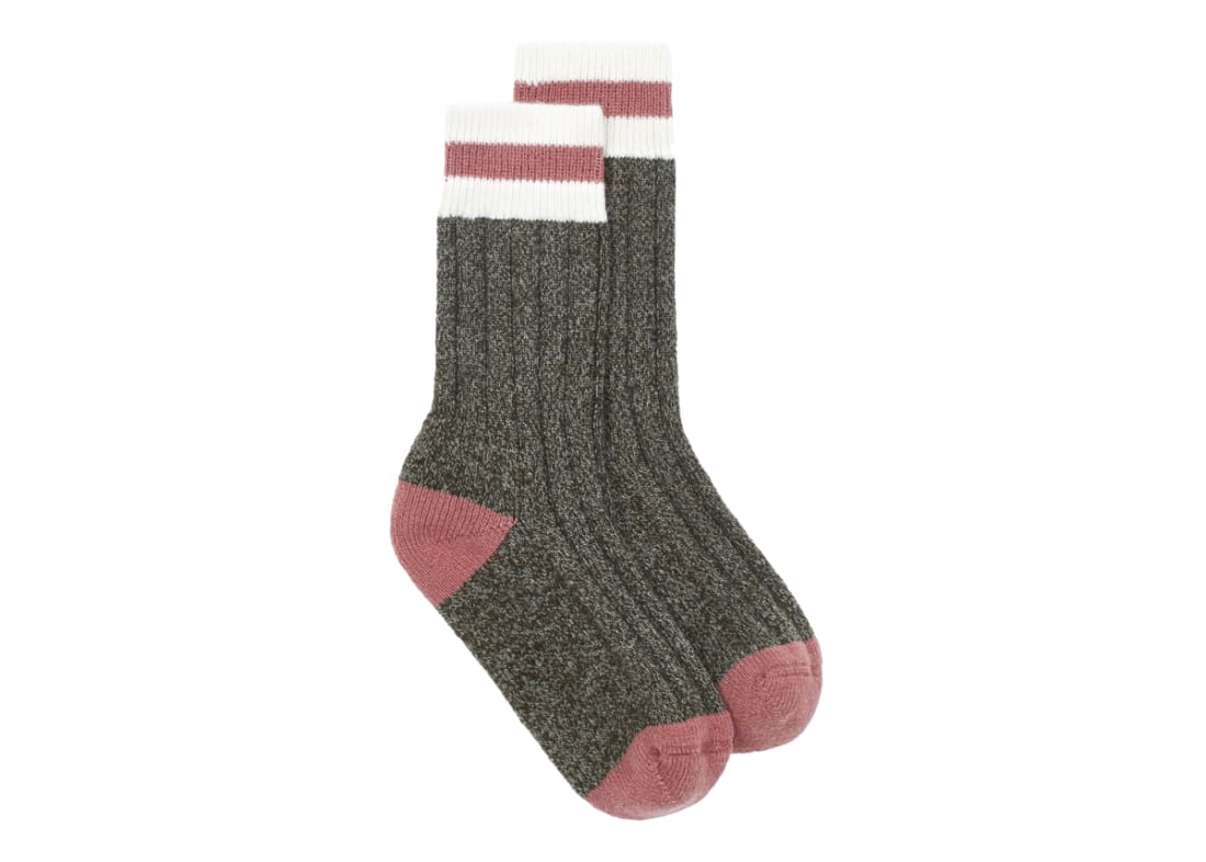 Toastie Sock - Medium/ Large 7-11 -  Welly Boot Green and Icing Sugar