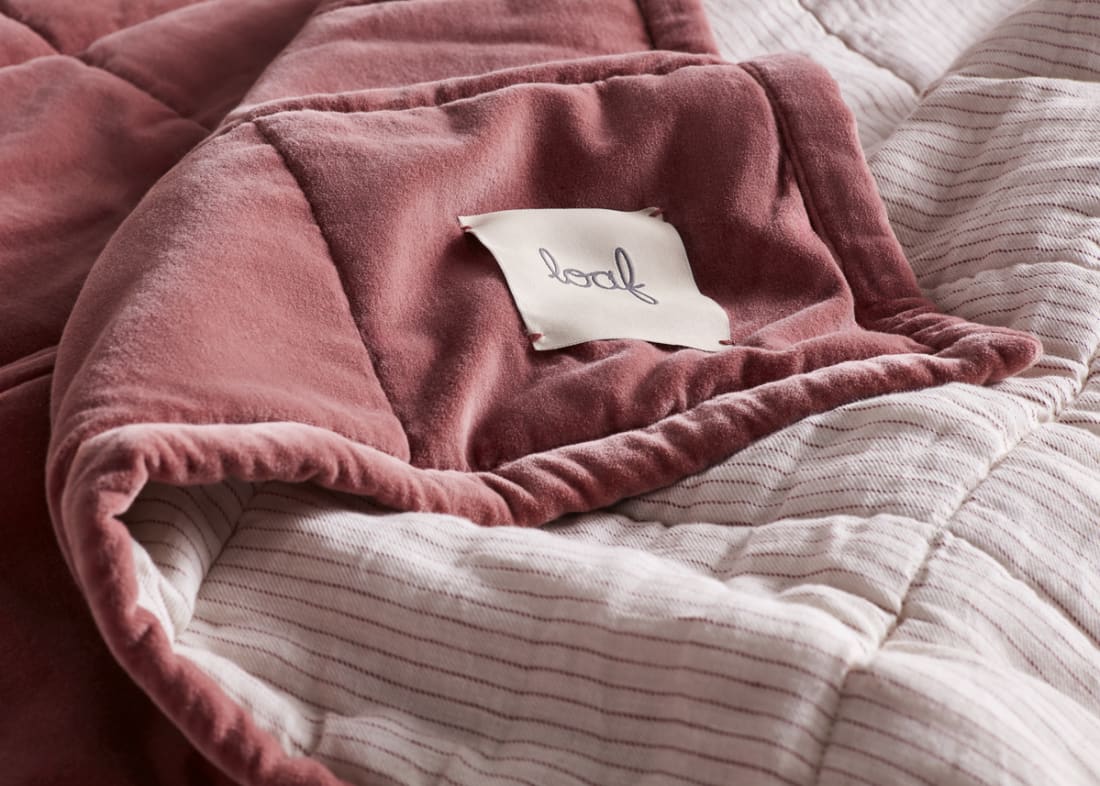 Dozer Velvet Quilt  - 200cm x 230cm - Raspberry Fool