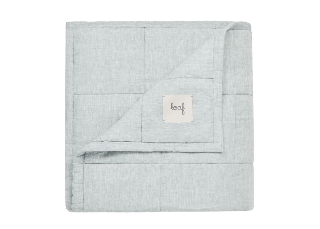 Marley Linen Quilt - 230cm x 250cm - Duck Pond Teal Marle
