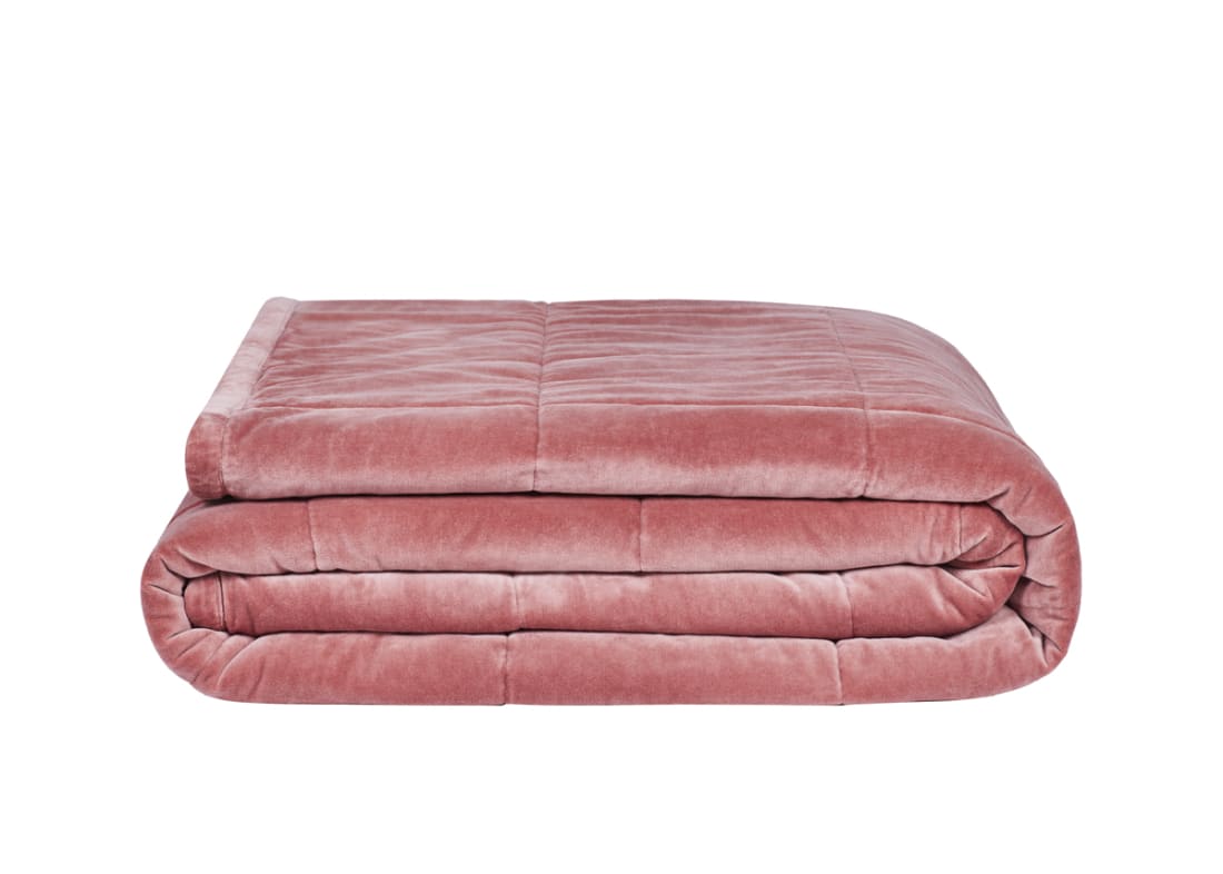 Dozer Velvet Quilt  - 200cm x 230cm - Raspberry Fool