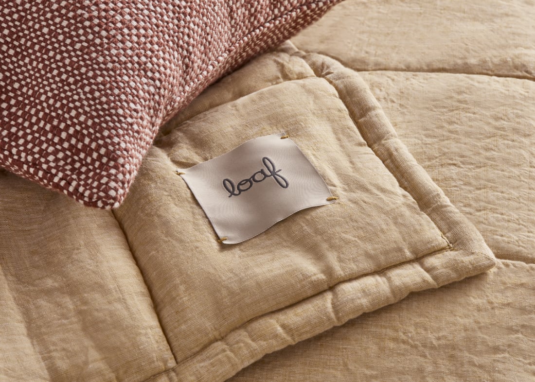 Marley Linen Quilt - 200cm x 230cm - Butterscotch Marle