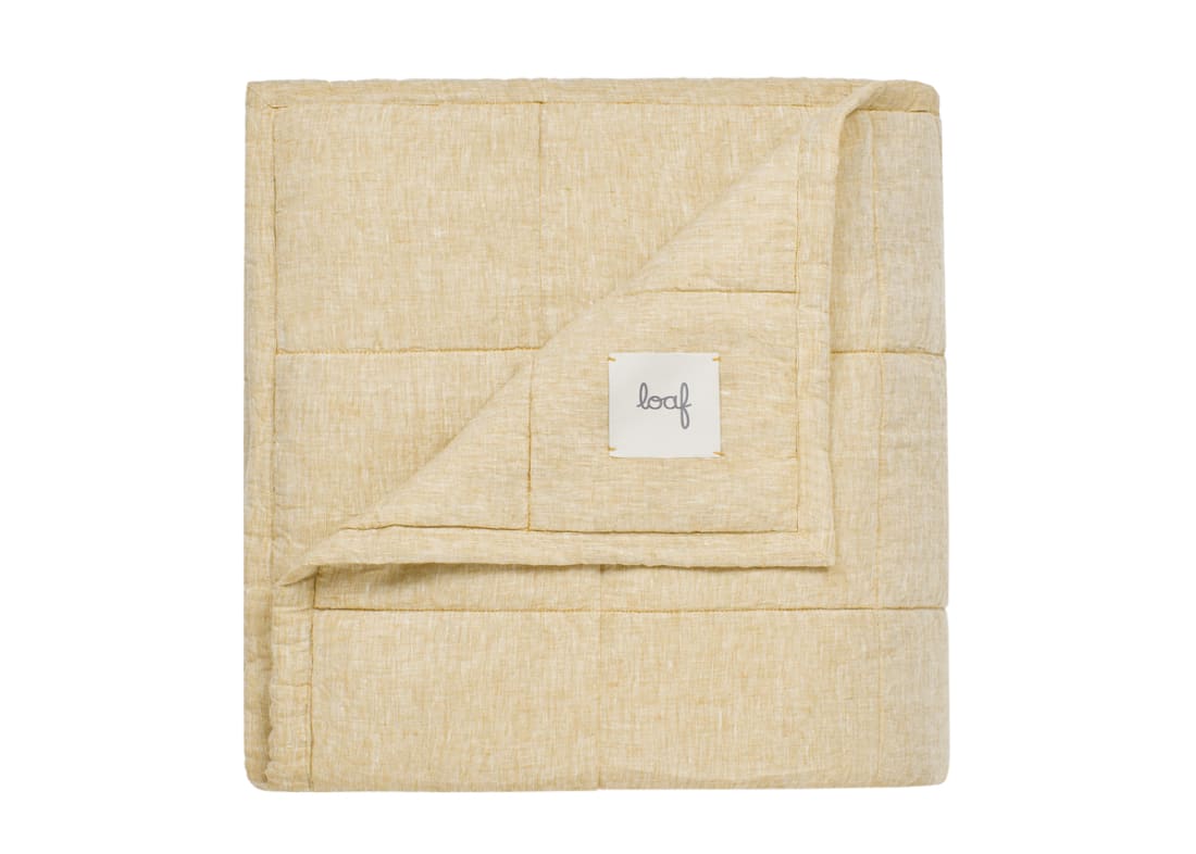 Marley Linen Quilt - 200cm x 230cm - Butterscotch Marle