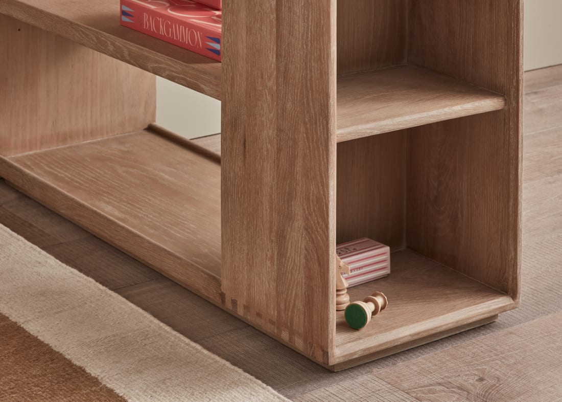 Shelfie Side Table in Whitewashed Oak