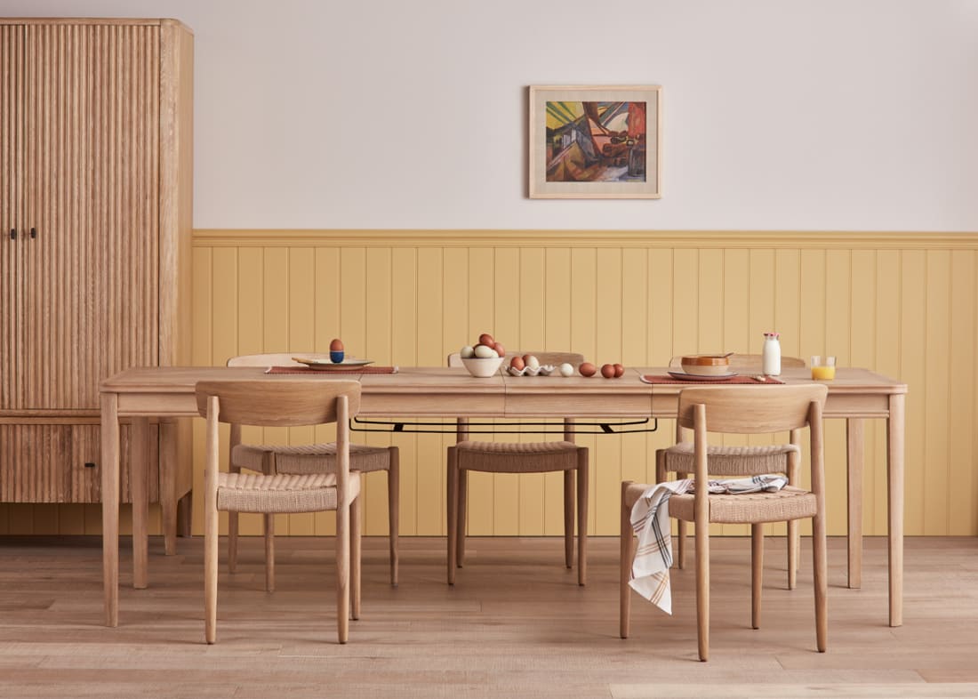 Jigsaw Kitchen Table in Whitewashed Oak