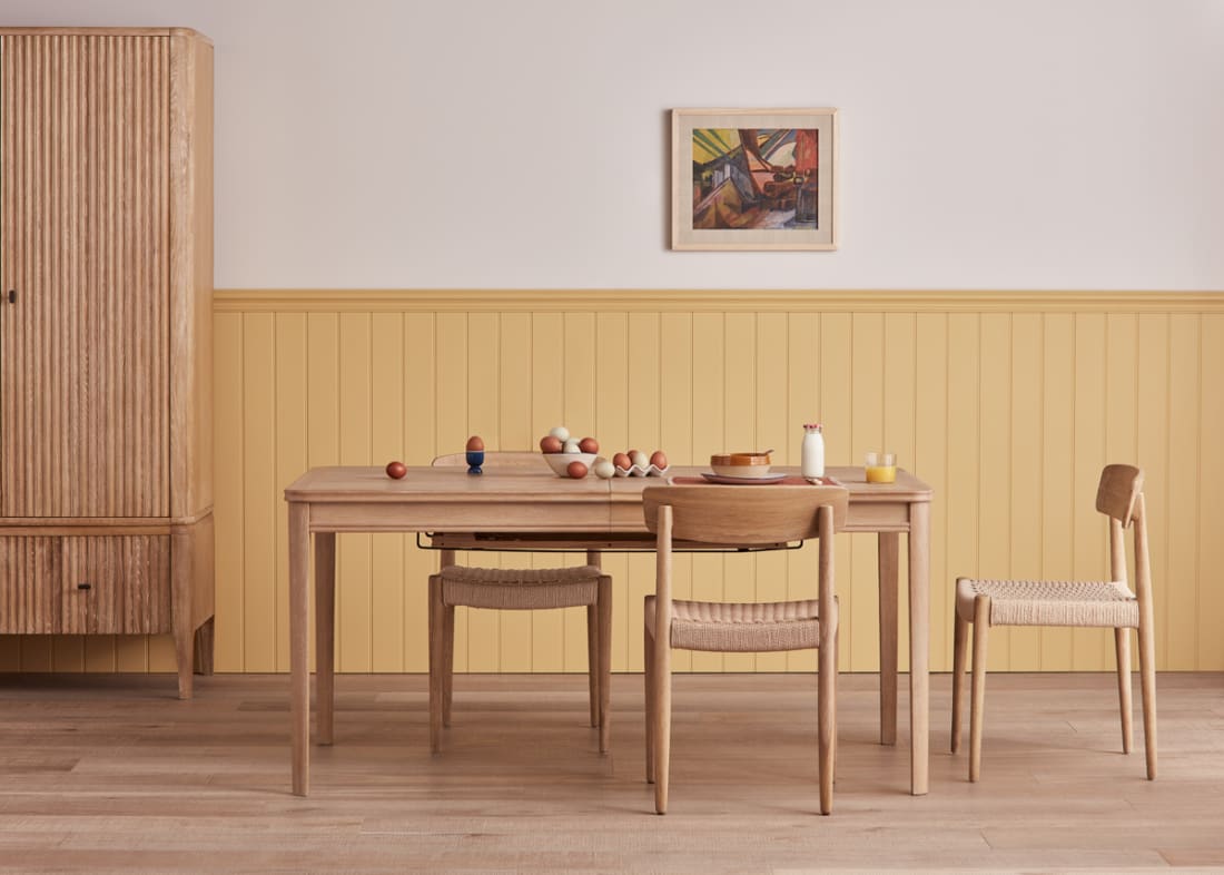 Jigsaw Kitchen Table in Whitewashed Oak