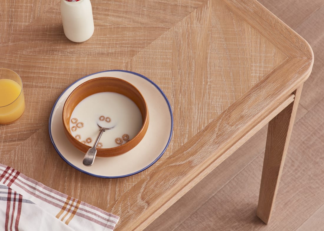 Jigsaw Kitchen Table in Whitewashed Oak