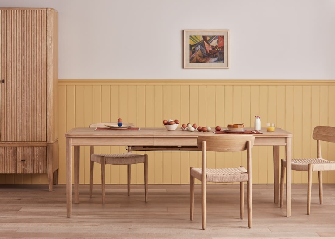 Jigsaw Kitchen Table in Whitewashed Oak