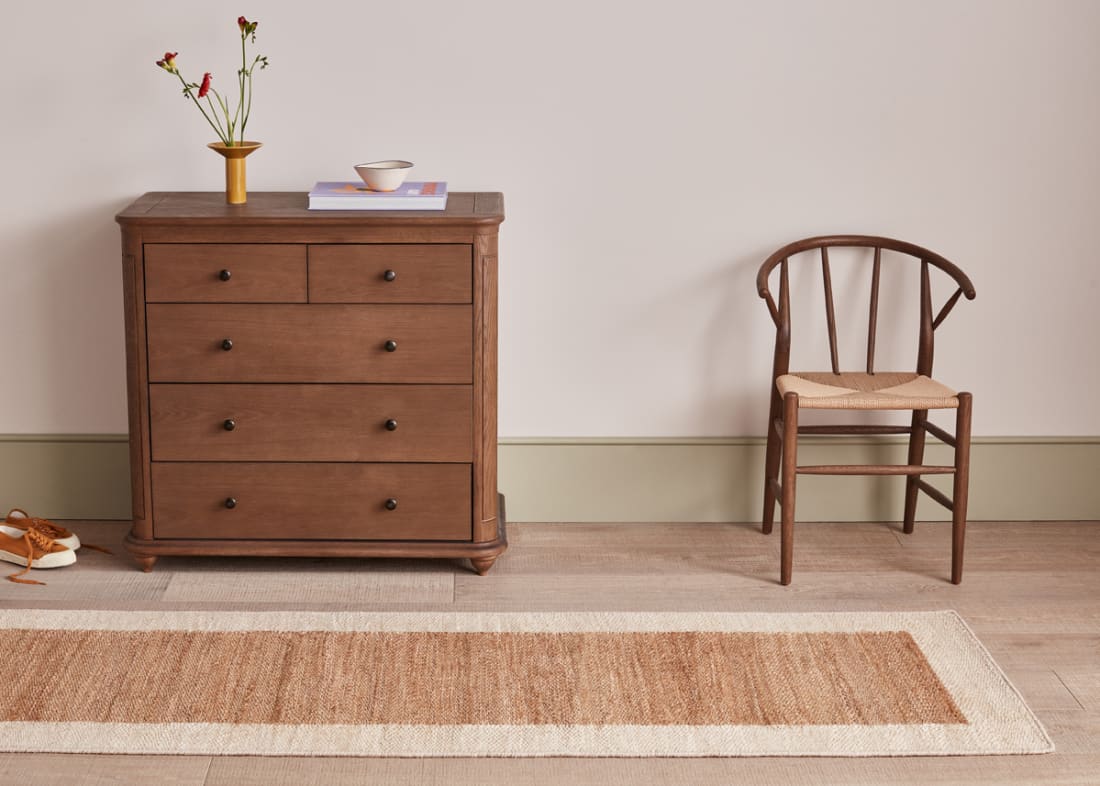 Bordy Edge Jute Runner 80 x 240 cm in Oat
