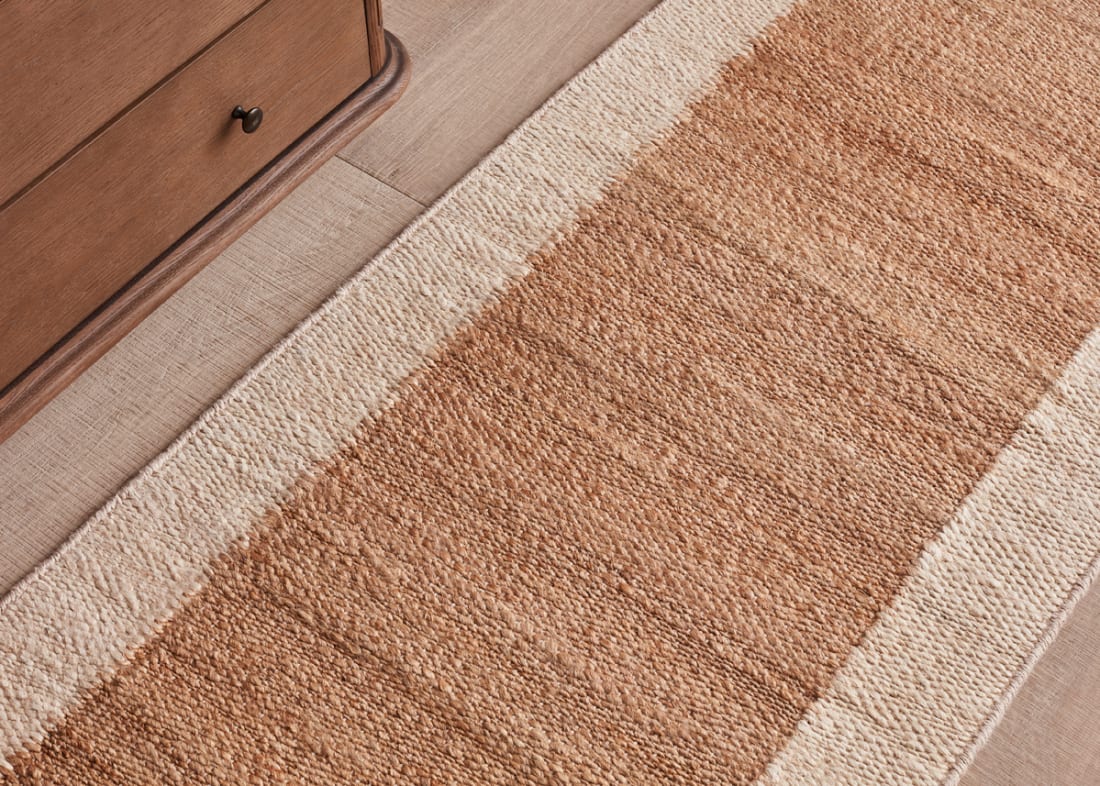Bordy Edge Jute Runner 80 x 240 cm in Oat