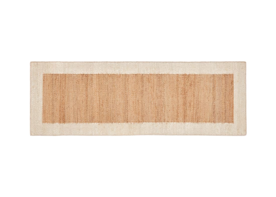 Bordy Edge Jute Runner 80 x 240 cm in Oat