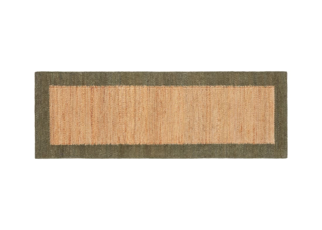 Bordy Edge Jute Runner 80 x 240 cm in Green