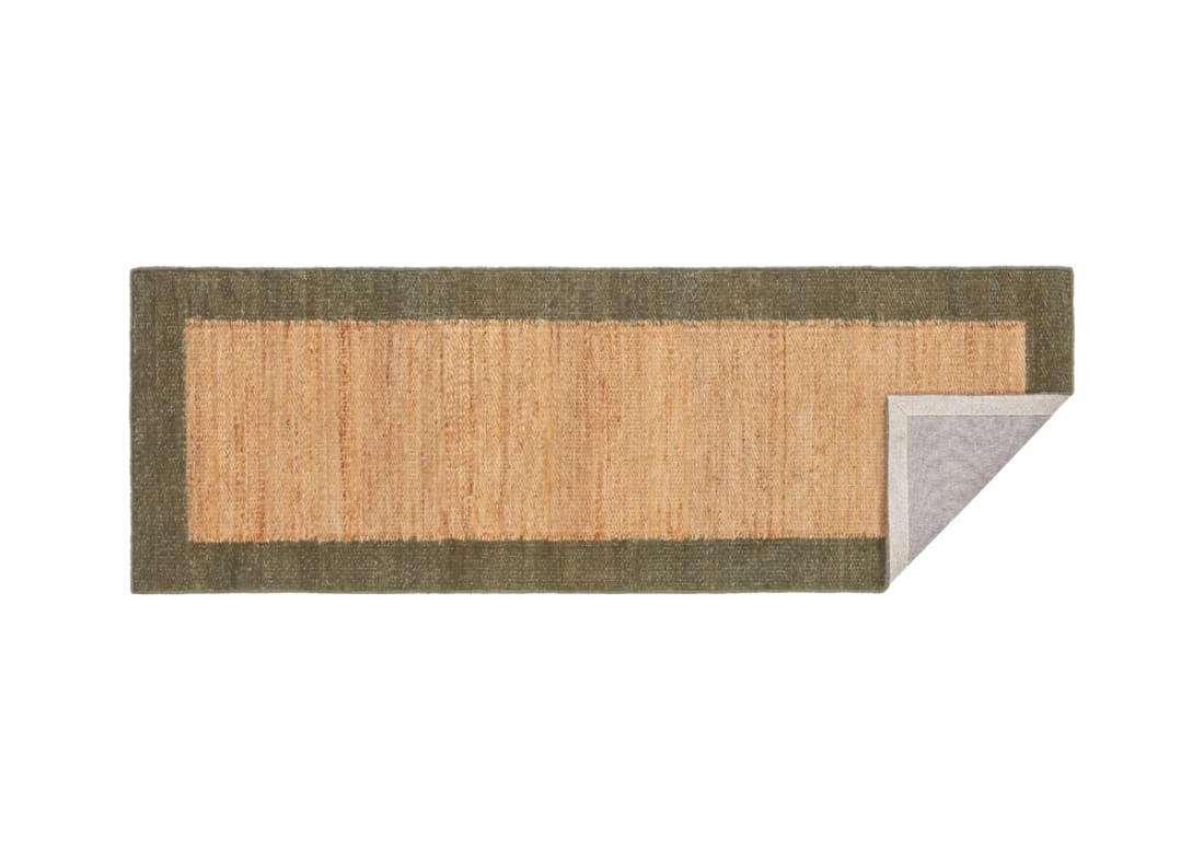 Bordy Edge Jute Runner 80 x 240 cm in Green