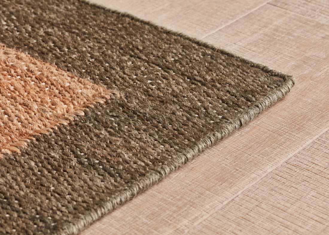 Bordy Edge Jute Runner 80 x 240 cm in Green