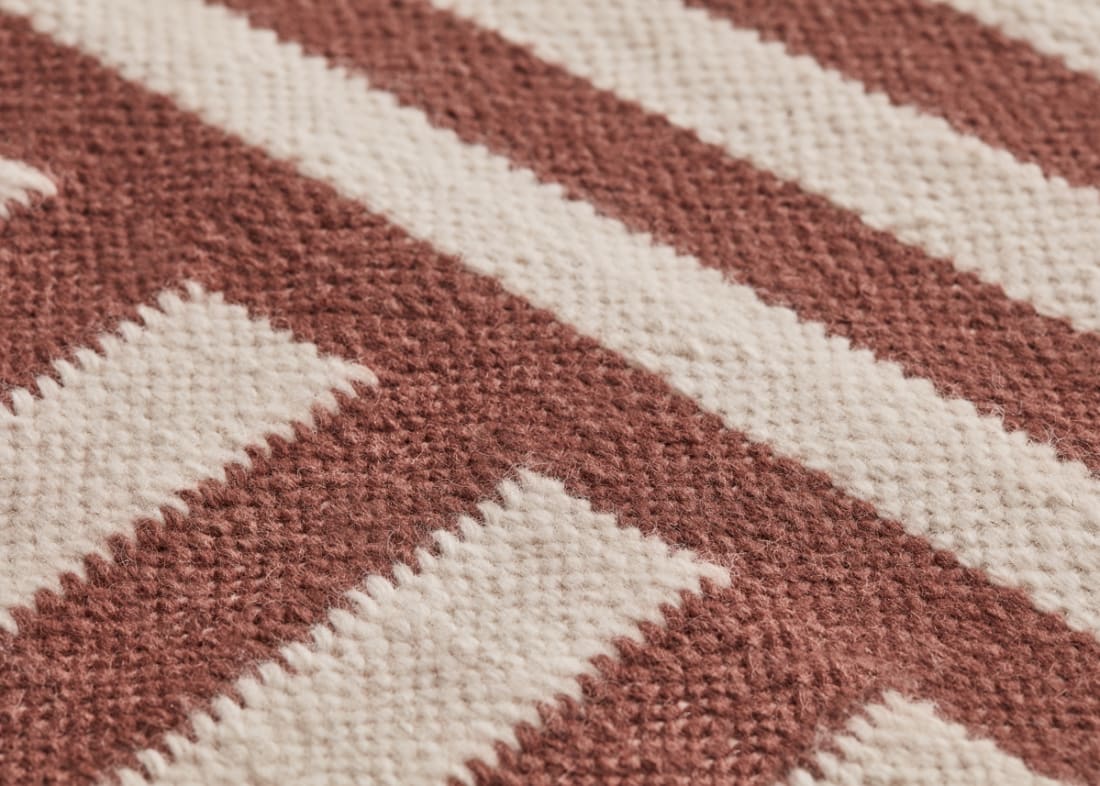 Double Stripey Wool Rug - 200cm x 300cm - Brown