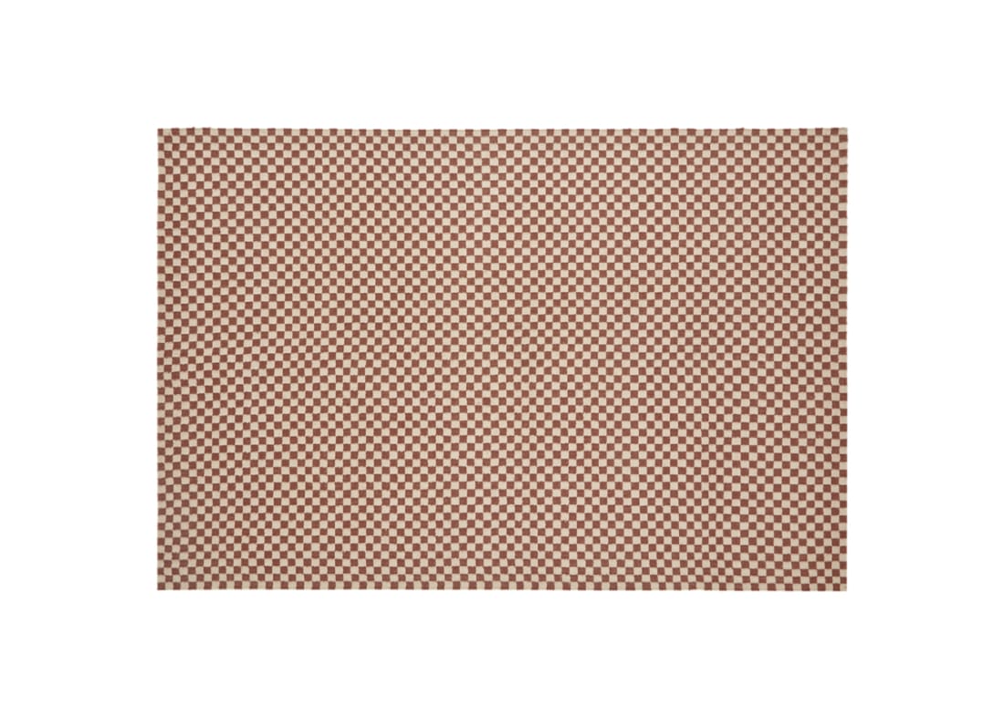 Checky Wool Rug - 200cm x 300cm - Brown and Oat