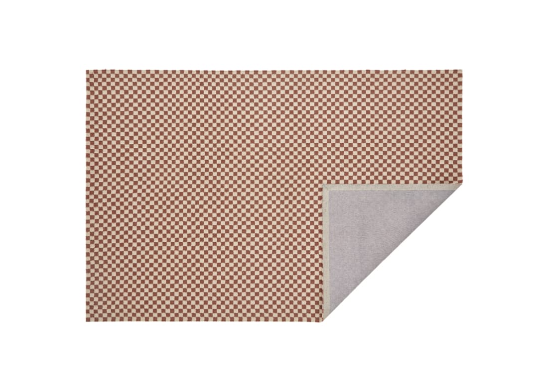 Checky Wool Rug - 200cm x 300cm - Brown and Oat