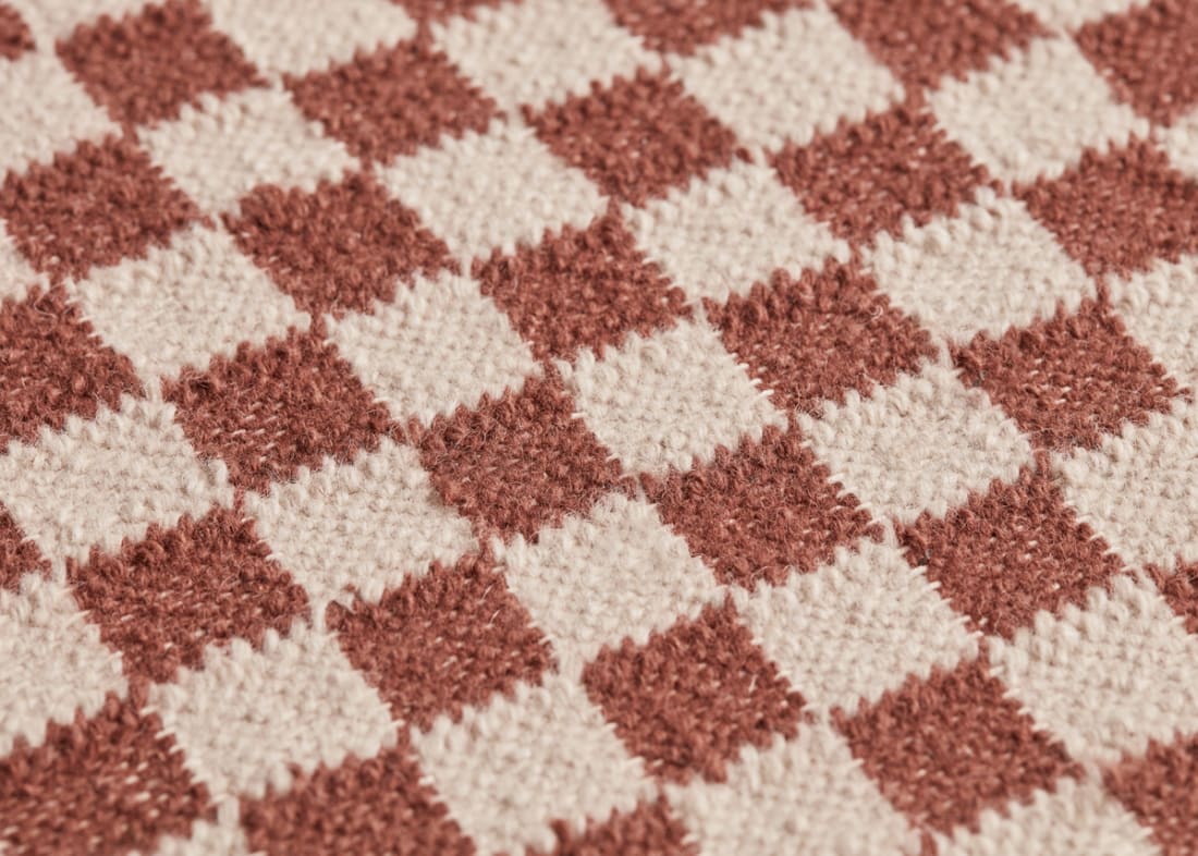 Checky Wool Rug - 200cm x 300cm - Brown and Oat