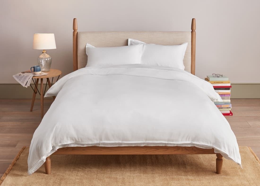 Twin Trim Classy Cotton Duvet Cover Superking in Icing Sugar