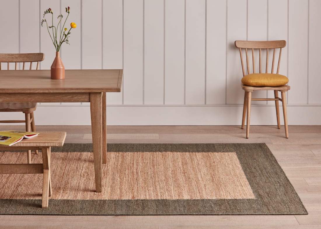 Bordy Edge Jute Rug 200 X 300 cm in Green