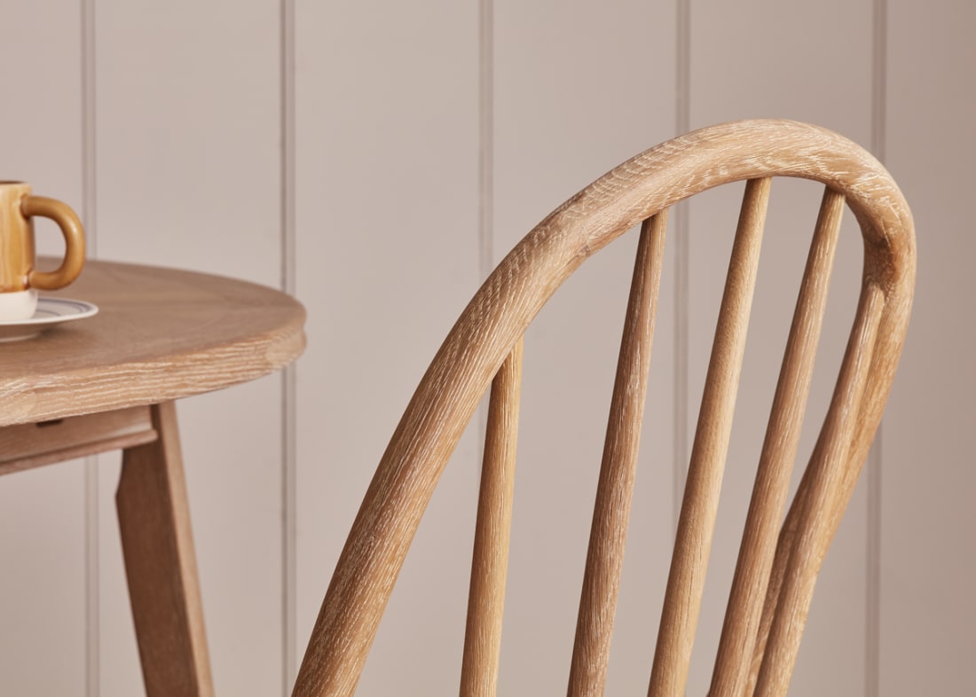 Pair of Chortler Kitchen Chairs in Whitewashed Oak