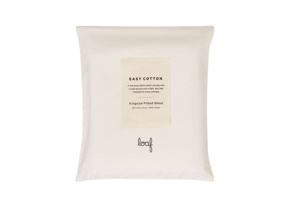 Easy Cotton Fitted Sheet Superking in Oat Milk