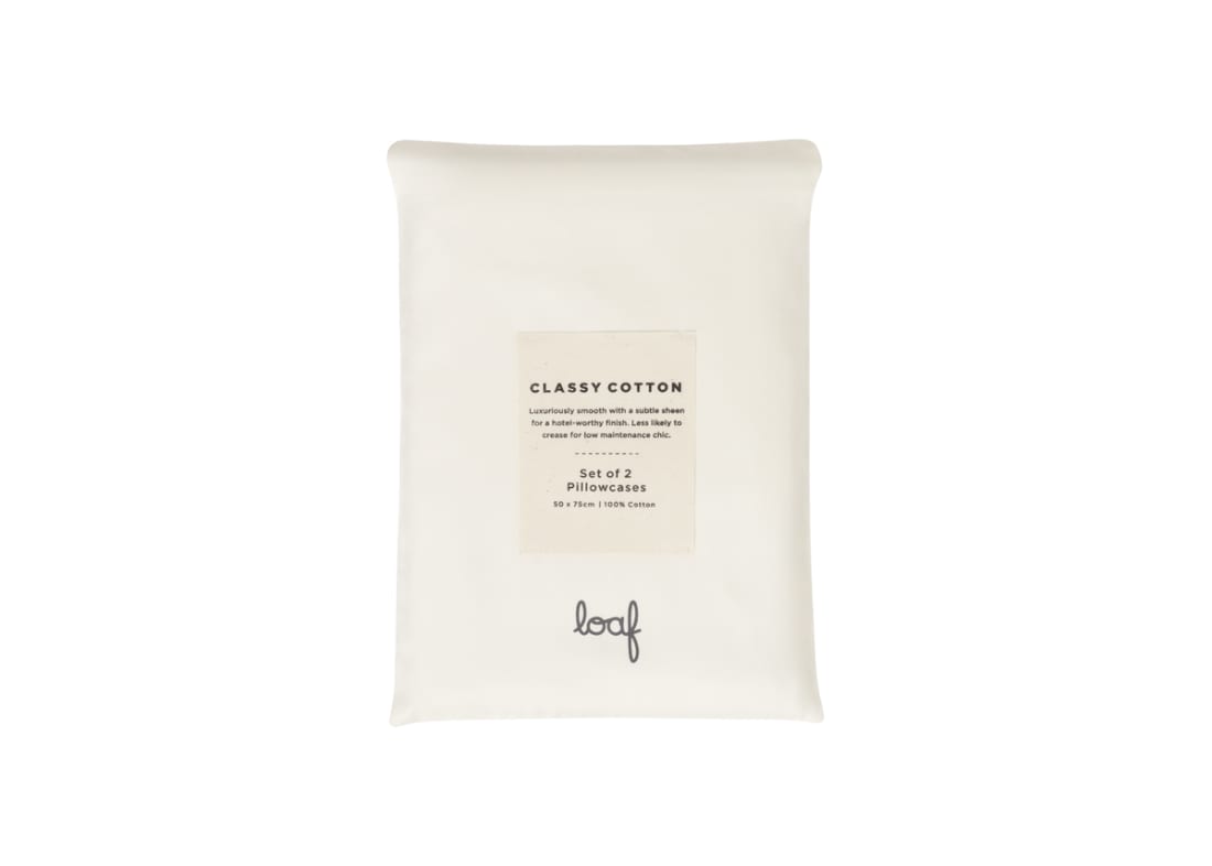 Classy Cotton Set of 2 Pillowcases in Oat Milk